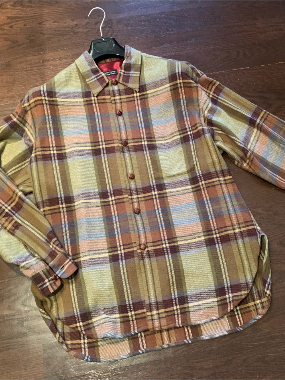 Robert Friedman plaid wool blend Men’s shirt jacket